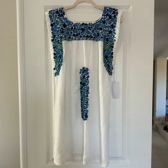 sachin and babi light blue dress Ramy Brook Lisbeth Embroidered Tiered Maxi Dress Coverup